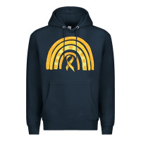 Navy childhood cancer awareness rainbow Premium Hoodie - MaliasSmallBusiness