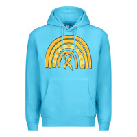Ocean Blue childhood cancer awareness rainbow Premium Hoodie - MaliasSmallBusiness