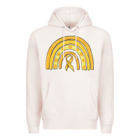 Pale Pink childhood cancer awareness rainbow Premium Hoodie - MaliasSmallBusiness