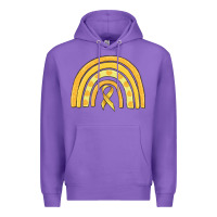Purple childhood cancer awareness rainbow Premium Hoodie - MaliasSmallBusiness