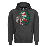 Mexican Indian Headdress With Skull Zipper Hoodie | Teevron