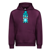 Mauve Wine winter gnome with snowflake Urban Hoodie - NancyCooperArtShop