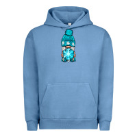 Pigment Pebble Blue winter gnome with snowflake Urban Hoodie - NancyCooperArtShop