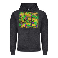 Vintage Black mardi gras fleur de lis and leopard background Vintage Hoodie - AdoDesignShop