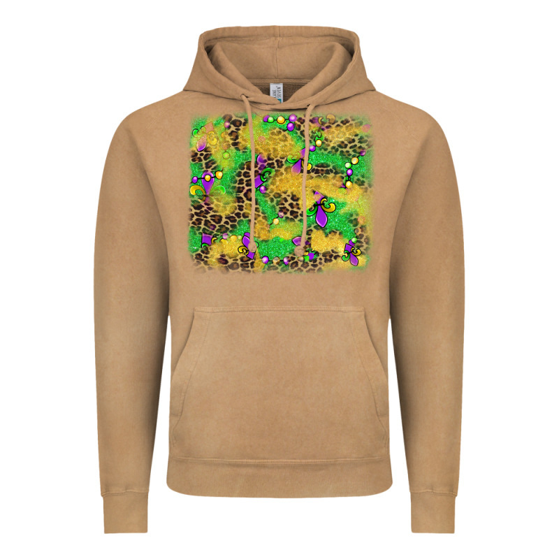 Mardi Gras Fleur De Lis And Leopard Background Vintage Hoodie by AdoDesignShop | Teevron