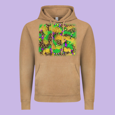 Mardi Gras Fleur De Lis And Leopard Background Vintage Hoodie Designed By Adodesignshop