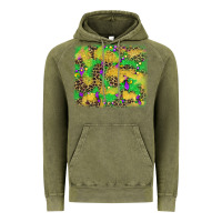 Vintage Olive mardi gras fleur de lis and leopard background Vintage Hoodie - AdoDesignShop