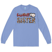 Colony Blue baseball sister with leopard Long Sleeve Tee - texasbilliewilder