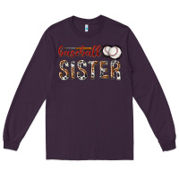 Plum baseball sister with leopard Long Sleeve Tee - texasbilliewilder