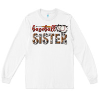 White baseball sister with leopard Long Sleeve Tee - texasbilliewilder