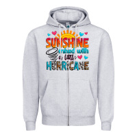 Heather Grey sunshine mixed with a little hurricane Zipper Hoodie - Zillion Design Studio