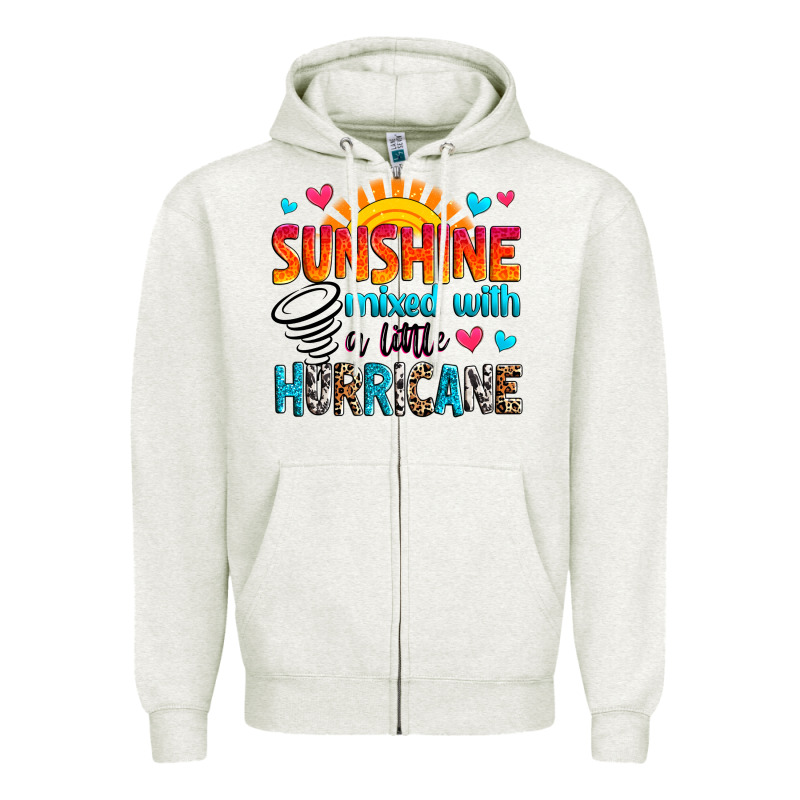 Sunshine Mixed With A Little Hurricane Zipper Hoodie by Zillion Design Studio | Teevron