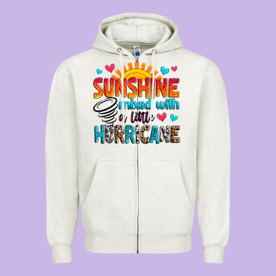 Sunshine Mixed With A Little Hurricane Zipper Hoodie Designed By Zillion Design Studio