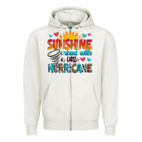 Oatmeal Heather sunshine mixed with a little hurricane Zipper Hoodie - Zillion Design Studio