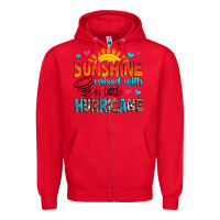 Red sunshine mixed with a little hurricane Zipper Hoodie - Zillion Design Studio