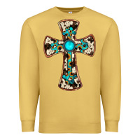Antique Gold cowhide gemstone  cross Premium Sweatshirt - JahusDesignShop