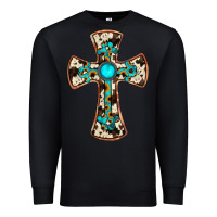 Black cowhide gemstone  cross Premium Sweatshirt - JahusDesignShop