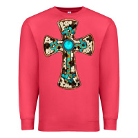 Cardinal cowhide gemstone  cross Premium Sweatshirt - JahusDesignShop