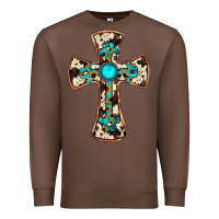 Chestnut cowhide gemstone  cross Premium Sweatshirt - JahusDesignShop