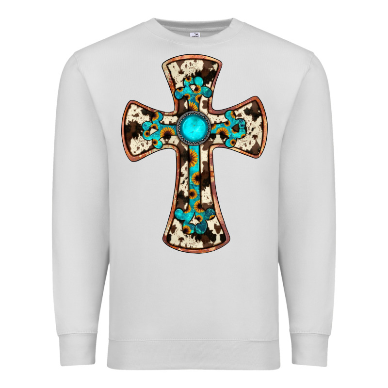 Cowhide Gemstone  Cross Premium Sweatshirt by JahusDesignShop | Teevron