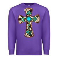 Purple cowhide gemstone  cross Premium Sweatshirt - JahusDesignShop