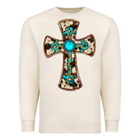 Sandshell cowhide gemstone  cross Premium Sweatshirt - JahusDesignShop