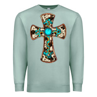 Seafoam cowhide gemstone  cross Premium Sweatshirt - JahusDesignShop