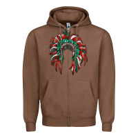 Chestnut mexican flag indian headdress Zipper Hoodie - RanaPortraitStore