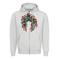 Dove Grey mexican flag indian headdress Zipper Hoodie - RanaPortraitStore