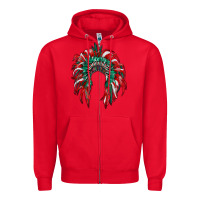 Red mexican flag indian headdress Zipper Hoodie - RanaPortraitStore