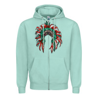 Seafoam mexican flag indian headdress Zipper Hoodie - RanaPortraitStore