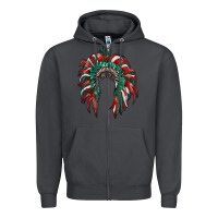 Smoke mexican flag indian headdress Zipper Hoodie - RanaPortraitStore