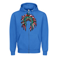 True Royal mexican flag indian headdress Zipper Hoodie - RanaPortraitStore