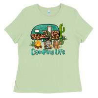 Matcha camping life caravan and gnome Ladies Tee - BarkalooDesign