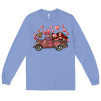 Colony Blue Love Truck With Roses And Leopard Long Sleeve Tee - RanaPortraitStore