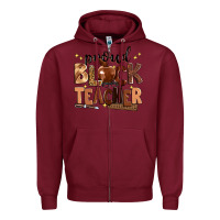 Burgundy proud black teacher Zipper Hoodie - Zillion Design Studio