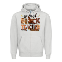 Dove Grey proud black teacher Zipper Hoodie - Zillion Design Studio