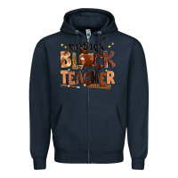 Navy proud black teacher Zipper Hoodie - Zillion Design Studio