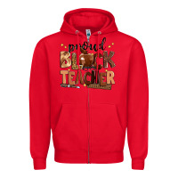 Red proud black teacher Zipper Hoodie - Zillion Design Studio