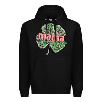 Black leopard shamrock mama Premium Hoodie - MaliasSmallBusiness