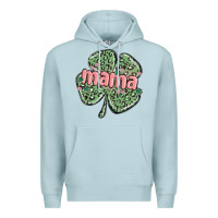 Blue Mist leopard shamrock mama Premium Hoodie - MaliasSmallBusiness