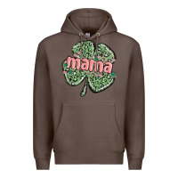 Coffee leopard shamrock mama Premium Hoodie - MaliasSmallBusiness