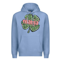 Colony Blue leopard shamrock mama Premium Hoodie - MaliasSmallBusiness