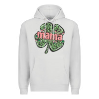 Dove Grey leopard shamrock mama Premium Hoodie - MaliasSmallBusiness