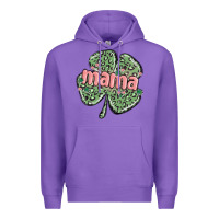 Purple leopard shamrock mama Premium Hoodie - MaliasSmallBusiness