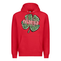 Red leopard shamrock mama Premium Hoodie - MaliasSmallBusiness
