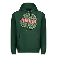 Sports Green leopard shamrock mama Premium Hoodie - MaliasSmallBusiness