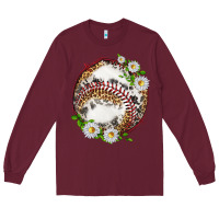 Burgundy baseball with patterns Long Sleeve Tee - texasbilliewilder