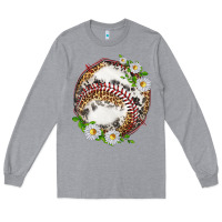 Heather Grey baseball with patterns Long Sleeve Tee - texasbilliewilder