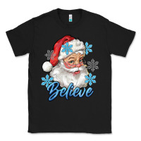 Black santa blue believe Classic Tee - RanaPortraitStore